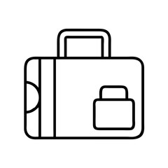 Briefcase bag business case portfolio luggage handle travel document work outline icon vector