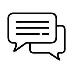 Speech bubbles icon in black outline style