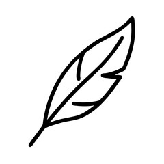 Feather icon in black outline style