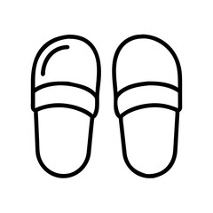 Outline slippers footwear vector illustration comfortable shoes design fashion style home wear item