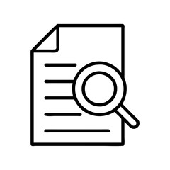 Document search magnifier glass icon file find research investigation report analysis data look up