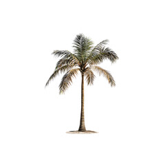 Obraz premium Isolated Palm Tree on Transparent Background - Tropical Paradise