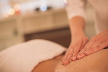 Young woman enjoying masage