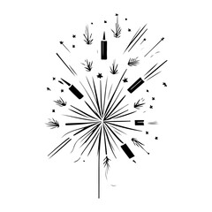 Obraz premium Whimsical Burst of Black and White Elegance