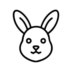 Rabbit head vector illustration easter bunny outline drawing cute animal face graphic design element icon clip art