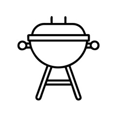 Outline bbq grill vector illustration for summer cooking barbecue party picnic outdoor cooking equipment and grilling design