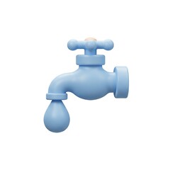 3D Blue Cartoon Water Faucet