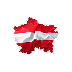 Austrian Flag Draped Over Country Map - 3D Render