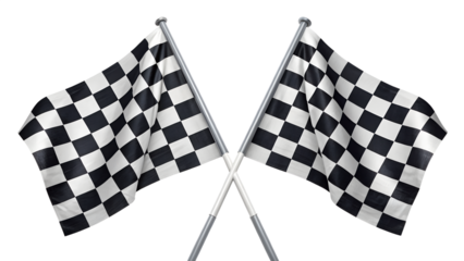 Crossed Checkered Flag on the Winner’s Horizon