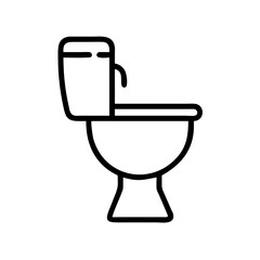 Toilet with Flush Tank Fixture Icon Design