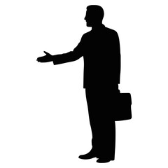 Businessmen Handshake Silhouette Symbolizing Trade Agreement and Partnership