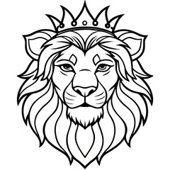 Obraz premium Lion Line Art