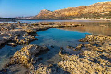 Fototapeta premium View of the most beautiful beach of the Crete - Balos lagoon