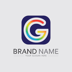 G logo design and G icon stock image graphic icon identity