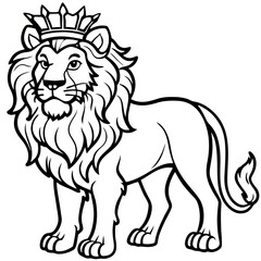 Obraz premium Lion Line Art