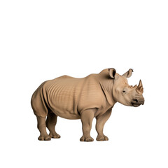 Obraz premium A powerful rhino standing proudly, displaying its impressive size and horn