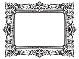 Picture Frame line art black and white style for artists