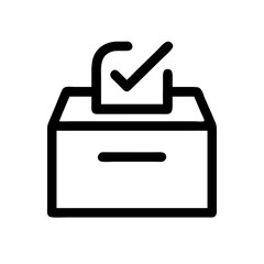Voting Ballot Box with Checkmark Icon Design