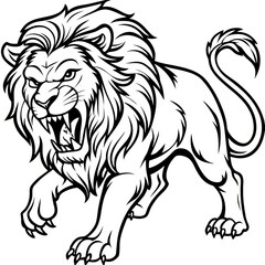 Obraz premium Lion Line Art