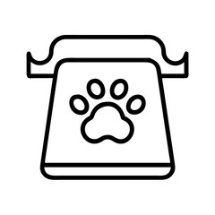 Pet food bag vector icon, pet supplies, pet care, animal food, dog food, cat food, pet shop design