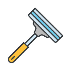 Window Squeegee Cleaning Tool Icon Design