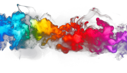 A Colorful Wave of Smoke isolated on a white background
