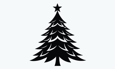 Christmas tree silhouette, festive tree vector, holiday tree design, pine tree illustration, Christmas tree silhouette vector, christmas tree Vector 