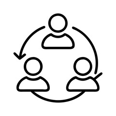 Illustration of team collaboration, teamwork, people, group, connection, cycle, and process flow diagram