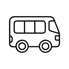 Illustration of a simple bus icon, transport vehicle, public transportation, travel, and automobile icon