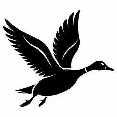 black silhouette of a duck
