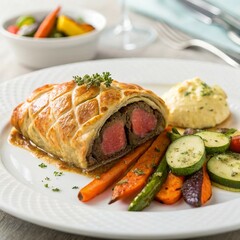 grilled salmon steak with vegetables