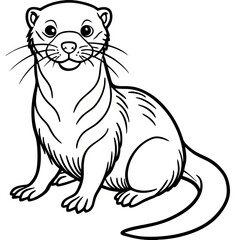 Obraz premium Cute Otter&nbsp;Line Art
