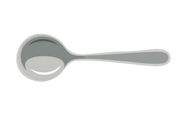 Spoon vector illustration in white background, Chocolate color spoon with silver handle and tea-spoon for milk spoon.Using for mixing milk in tea and measurement of sugar.