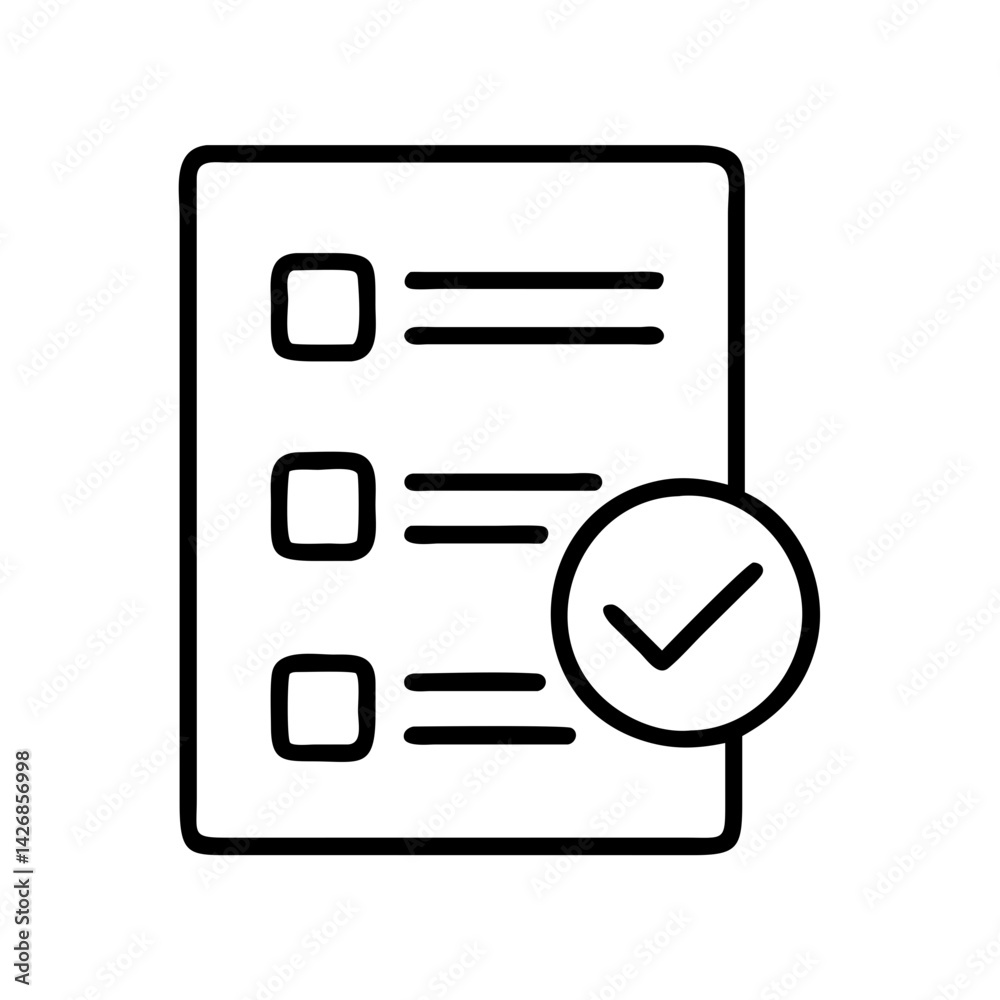 Poster checklist task list check mark icon vector symbol for web site mobile app design and project complet