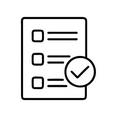 Checklist task list check mark icon vector symbol for web site mobile app design and project complete