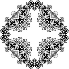 Luxury Floral Border Ornament Vector Illustration