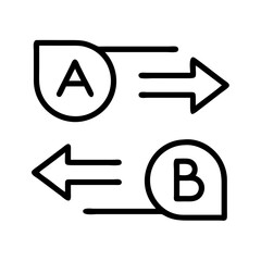 Transfer a to b direction arrow exchange process connection flow diagram communication route route path © IsratJahan