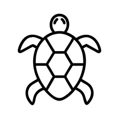 Obraz premium Sea turtle outline drawing vector illustration aquatic animal reptile ocean wildlife tortoise graphic design icon, logo