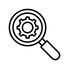 Search engine optimization seo magnifying glass gear icon analysis tool settings options find solution