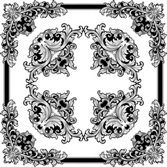 Luxury Floral Border Ornament Vector Illustration