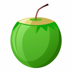 green coconut isolated vector