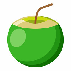 green coconut isolated vector
