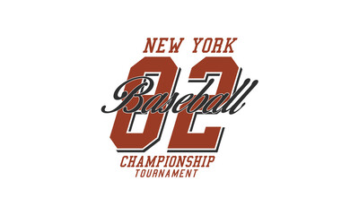Vintage artwork, New York Baseball Championship tournament graphic print design apparel, stickers, posters, and backgrounds