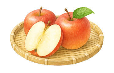 イラスト りんご 水彩 白バック