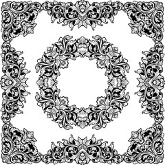 Luxury Floral Border Ornament Vector Illustration