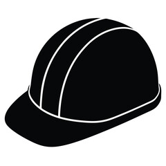 Isolated Black Vector hard hat on white background 