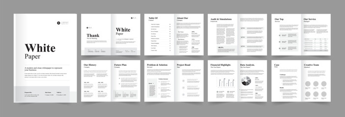 Whitepaper Template or Whitepaper Brochure Layout Design.