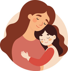 Mother and Child Embrace Tender Moment in Vintage Artistic Style.