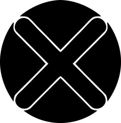 Black Circle Outline Cross or Cancel Icon