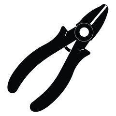 Isolated Black Vector insulated pliers on white background 